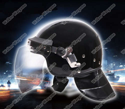 Tactical Anti Riot Helmet With Face Polycarbonate Visor And Leather Neck Protector
