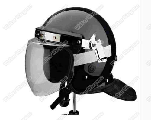 Tactical Anti Riot Helmet With Face Polycarbonate Visor And Leather Neck Protector
