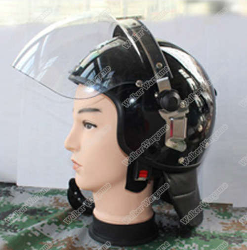Tactical Anti Riot Helmet With Face Polycarbonate Visor And Leather Neck Protector