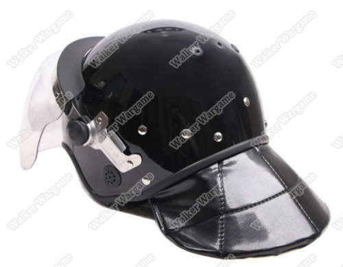 Tactical Anti Riot Helmet With Face Polycarbonate Visor And Leather Neck Protector
