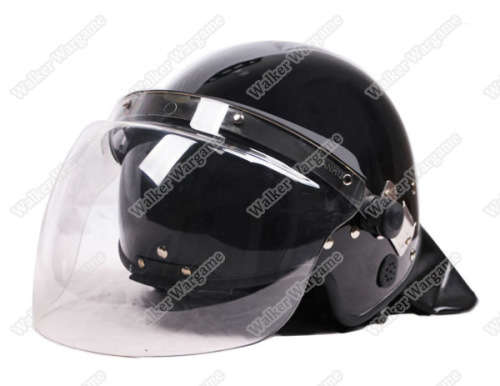 Tactical Anti Riot Helmet With Face Polycarbonate Visor And Leather Neck Protector