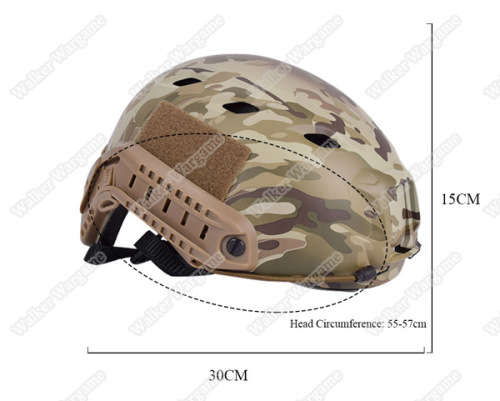 Basis Fast Jump Helmet Build in Goggle With NVG Mount & Side Rail Multicam