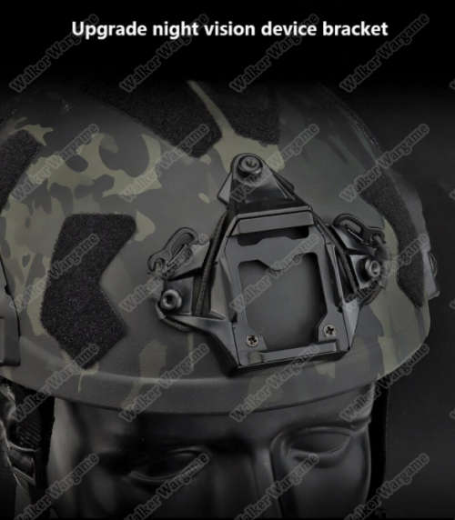 WST Fast SF High Cut Fast Jump Helmet With NVG Mount & Side Rail Multicam Black