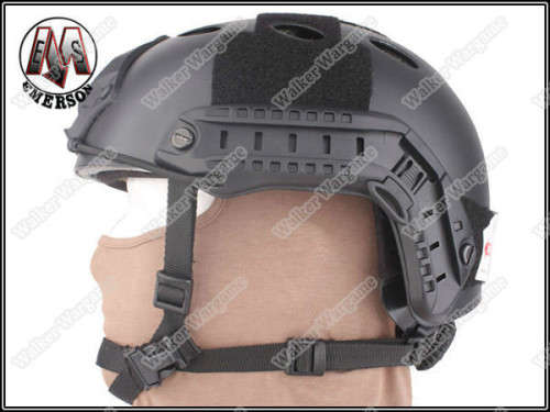 Advance Fast Jump Helmet With NVG Mount & Side Rail SWAT Black