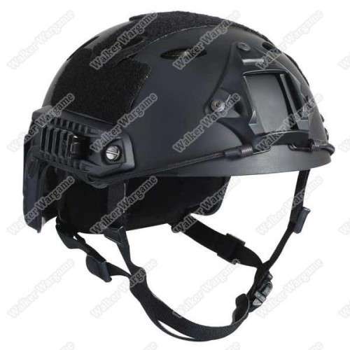 Advance Fast Jump Helmet With NVG Mount & Side Rail SWAT Black