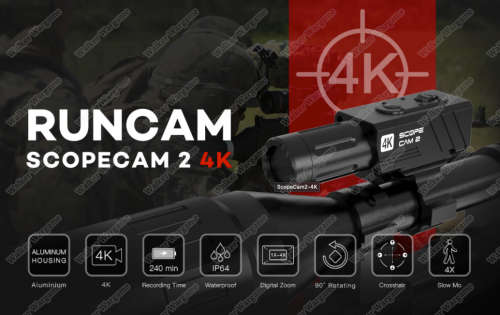RunCam Scope Cam 2 4K (Rifle Camera Record Your Airosft Game)   25mm Best for Rifles & SMGs