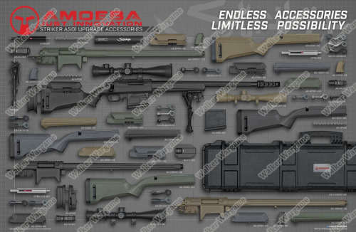 Amoeba (ARES) STRIKER AS01 Spring Power Bolt Action Sniper Airsoft Rifle Black