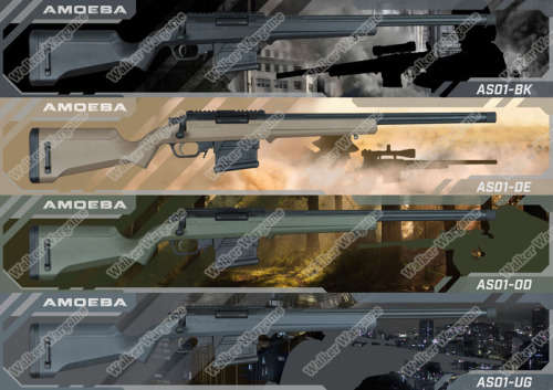 Amoeba (ARES) STRIKER AS01 Spring Power Bolt Action Sniper Airsoft Rifle Black