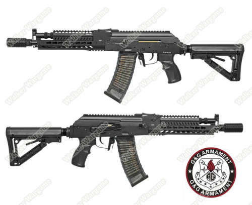 G&G Tactical RK74 E KeyMod AK Carbine AEG Airsoft Gun Build In ETU MOSFET - Black