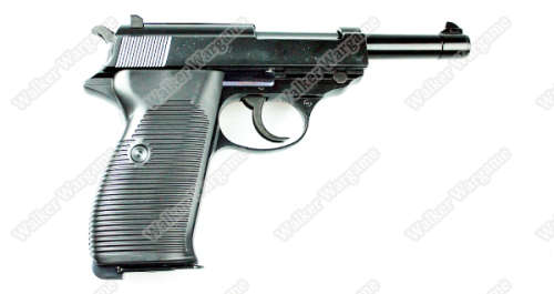 WE Full Metal Heavy Weight Walther Waffenwerke P38 Airsoft Gas Blow Back Pistol - Black
