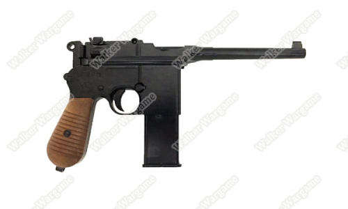 WE Broomhandle Mauser C96 M712 Gas Blow Back Airsoft Pistol - With Butt Stock / Holster