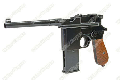 WE Broomhandle Mauser C96 M712 Gas Blow Back Airsoft Pistol - With Butt Stock / Holster