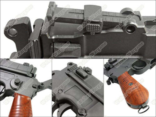 WE Broomhandle Mauser C96 M712 Gas Blow Back Airsoft Pistol - With Butt Stock / Holster