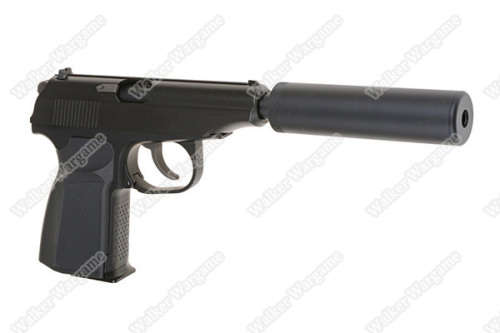 WE Makarov Pistol With Silencer Green Gas Blow Back GBB Pistol (Limited, Brown Grip)