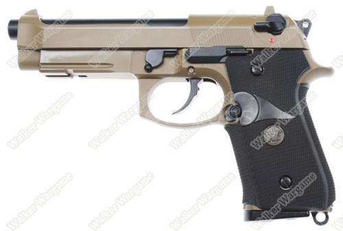 WE Beretta M9 Z88 Full Metal Green Gas Blow Back GBB Pistol - Desert Tan