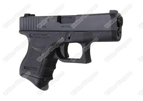 WE Tech Mini Subcompact Glock 27 Green Gas Blow Back Pistol - Black