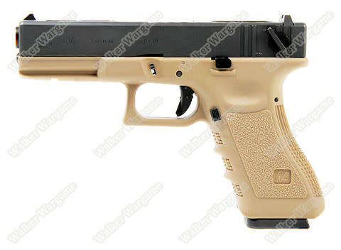 WE Tech Glock 18C Geen Gas Blow Back Pistol - Black Semi Auto/Full Auto Tan