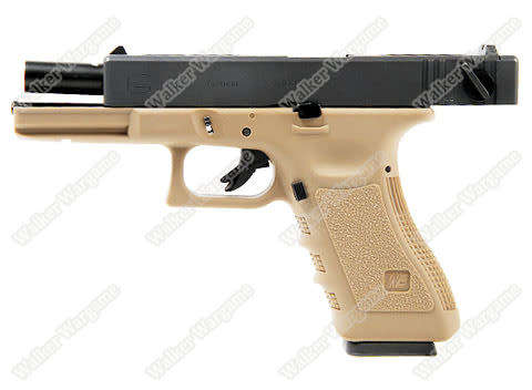 WE Tech Glock 18C Geen Gas Blow Back Pistol - Black Semi Auto/Full Auto Tan