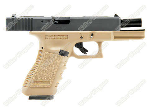 WE Tech Glock 18C Geen Gas Blow Back Pistol - Black Semi Auto/Full Auto Tan