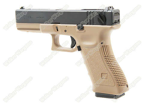 WE Tech Glock 18C Geen Gas Blow Back Pistol - Black Semi Auto/Full Auto Tan