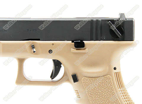 WE Tech Glock 18C Geen Gas Blow Back Pistol - Black Semi Auto/Full Auto Tan