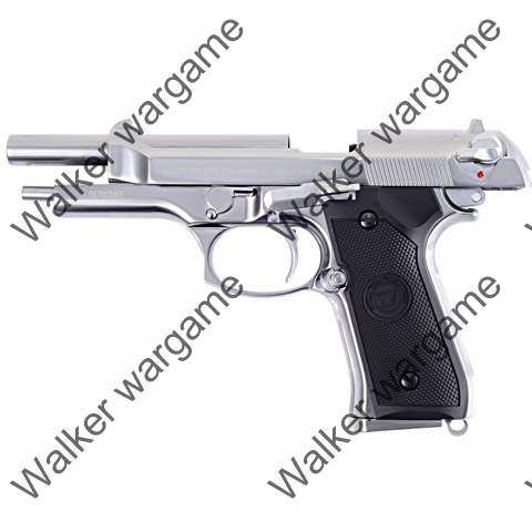 WE Beretta M9 Z88 Full Metal Green Gas Blow Back GBB Pistol New Version - Silver