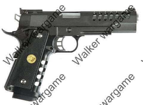 WE HI CAPA 5.1 IPSC Green Gas Blow Back Pistol Special Hole Version - BL