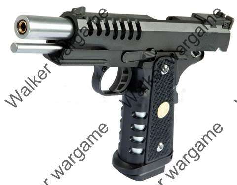 WE HI CAPA 5.1 IPSC Green Gas Blow Back Pistol Special Hole Version - BL