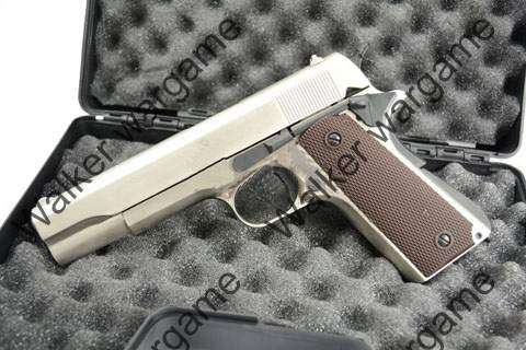 WE Full Metal Colt 1911 Single Stack Green Gas Blow Back Pistol - Silver