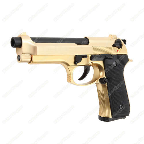 WE Beretta M9 Z88 Full Metal Green Gas Blow Back GBB Pistol Special 24K Gold