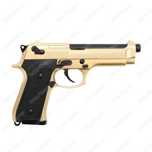 WE Beretta M9 Z88 Full Metal Green Gas Blow Back GBB Pistol Special 24K Gold