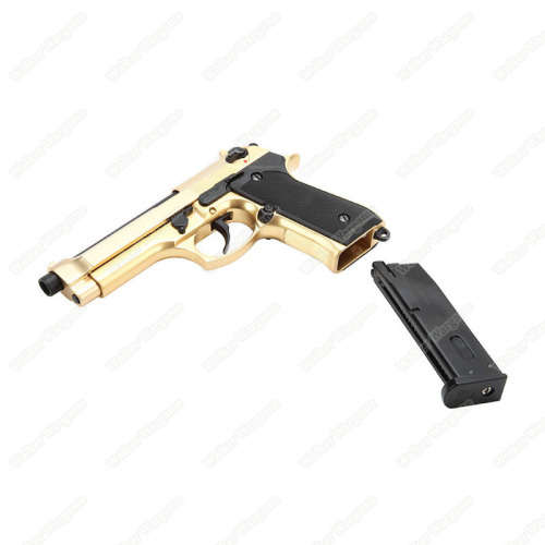 WE Beretta M9 Z88 Full Metal Green Gas Blow Back GBB Pistol Special 24K Gold