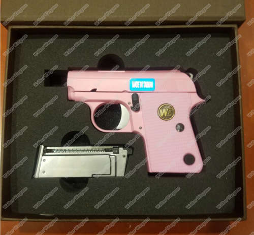 WE CT25 Colt Model 1908 Vest Pocket Mini Airsoft GBB Pistol - Pink