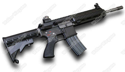 WE HK416 Green Gas Blow Back 4168 GBB Rifle - Black  Open Chamber Version)