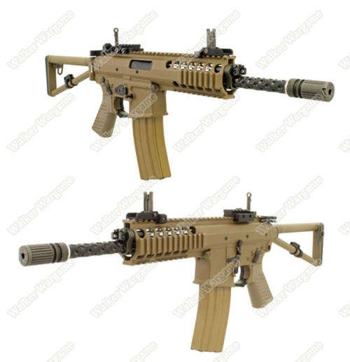 WE KAC PDW 8` Open Bolt Green Gas Blow Back GBB Rifle - Tan