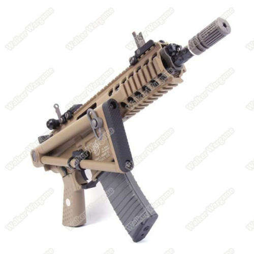 WE KAC PDW 8` Open Bolt Green Gas Blow Back GBB Rifle - Tan
