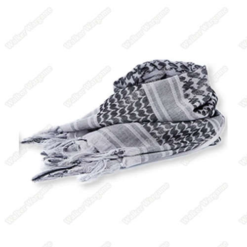 Mil Spec 100% Cotton Tactical Shemagh White / Black