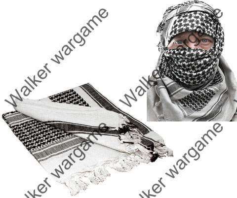 Mil Spec 100% Cotton Tactical Shemagh White / Black