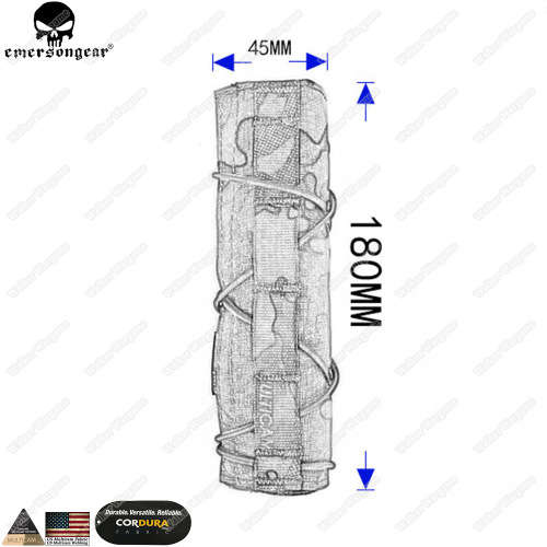 Emerson 18cm Airsoft Suppressor Silencer Cover - Multicam