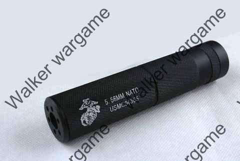 Airsoft Rilfe 14mm Full Metal Silencer - Black  - Long Type 195mm Fit Pistol And Rifle