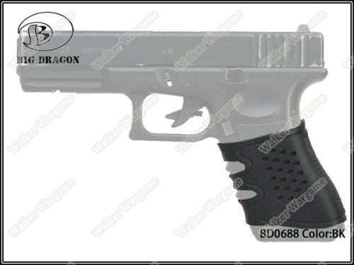 Tactical Glock Pistol Rubber Grip - Black