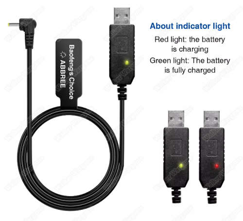 Baofeng Radio USB Charger Cable For UV-5R 3800mAh Long Battery