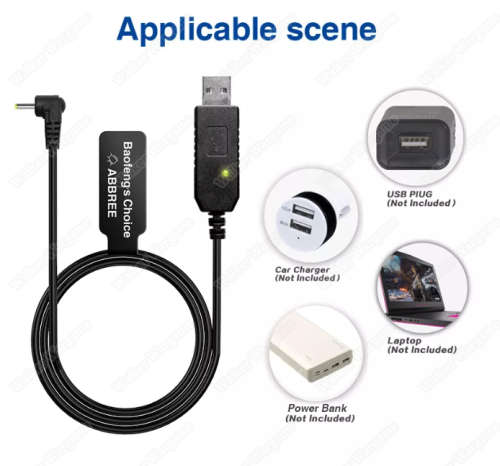 Baofeng Radio USB Charger Cable For UV-5R 3800mAh Long Battery