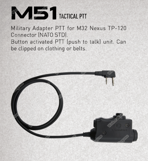 M51 EARMOR Tactical PTT(push to talk) For Kenwood 2 Pin