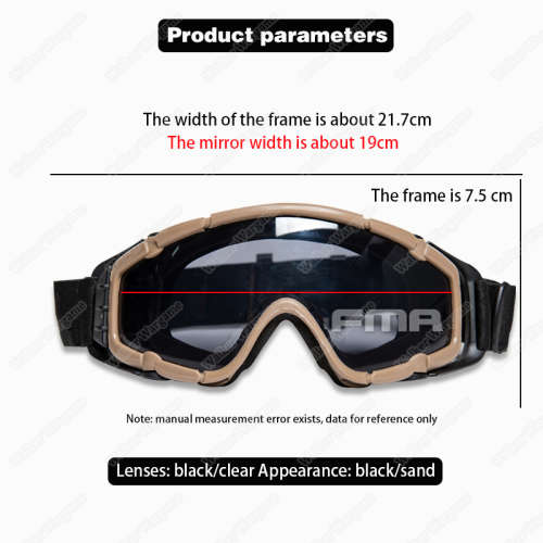 FMA Fan Goggles With Two Lens - Black