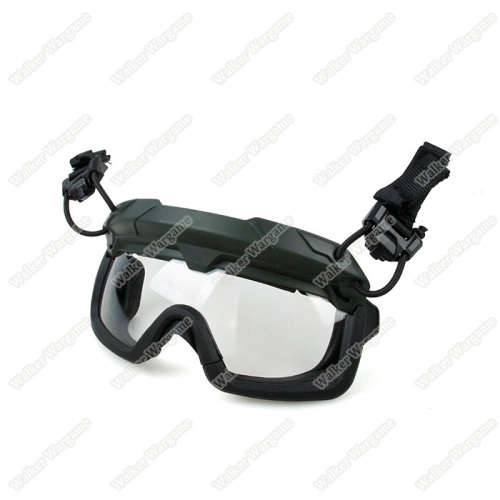 Tan Frame - Clear Lens FMA SF Tactical Helmet QD Goggle Anti FOG Wind Dust Protection ANSI Z87.1