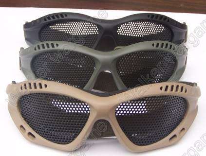 ZERO No Fog Metal Mesh Goggle Glasses - Tan