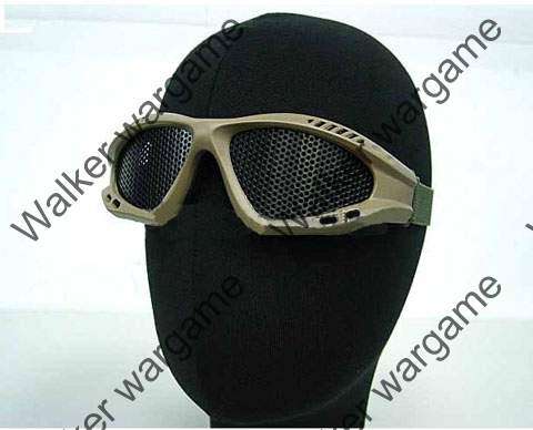 ZERO No Fog Metal Mesh Goggle Glasses - Tan