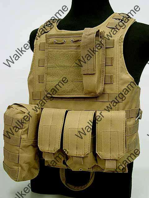 USMC FSBE Molle Combat Assault Plate Carrier Vest - Marine Tan