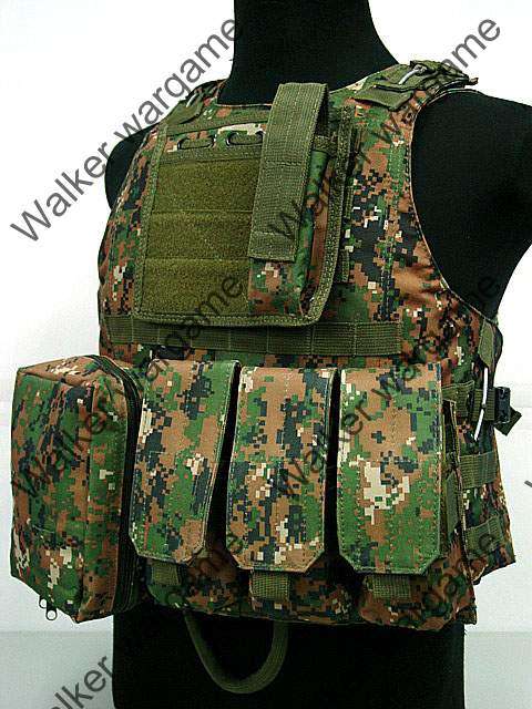 USMC FSBE Molle Combat Assault Plate Carrier Vest - Digital Woodland